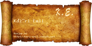 Kéri Emil névjegykártya